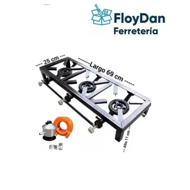 Fogón de 3 platos regulador (cocinilla / camping)