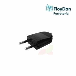 Enchufe Macho 2P 250V - 10A -Sin Tierra . Negro. Mec -Kalop
