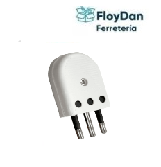 Enchufe Macho Articulado 10A-250V- Blanco- MEC