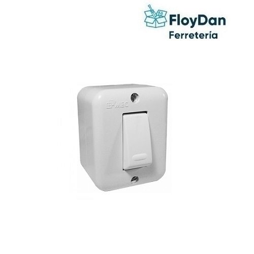 Interruptor simple 9/12 10A Sobrepuesto-MEC