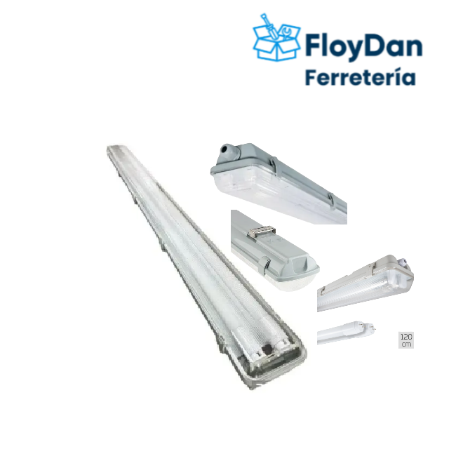 Equipo Estanco Led + 2 tubo 18w -1,20 Metros- Luz Fria - Megabright