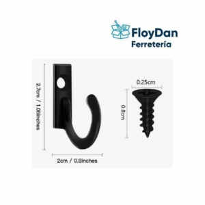 Gancho Metálico simple  garra negro