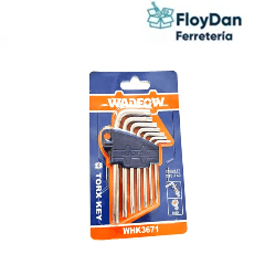 Juego de llaves Allen  TORX O ESTRELLA WADFOW  7 Pcs T10-T40