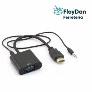 Adaptador Hdmi a Vga  Full con Salida de Audio y Conexión Auxiliar