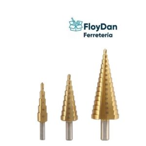 Set 3 Brocas Cónicas Escalonadas Paso A Paso de 4- 20mm
