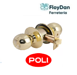 Cerradura Cilíndrica (Pomo) Dorada- POLI