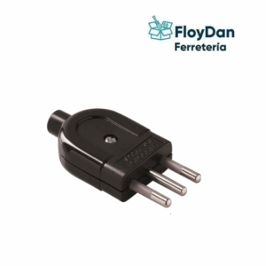 Enchufe Macho 2P 250V - 10A - Negro STANFORD