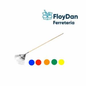 Rastrillo barre hojas metalico 22 dientes con mango de Madera