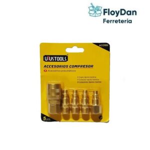 Juego Accesorios Acoples Rapido P/ Compresor 5 Pcs, Asaki, uyustools, Neva, Jaque, Wadfow