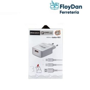 Cargador celular  tipo C, blanco, rosado y verde