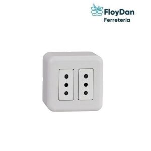 Tomacorriente 2 tomas 10a sobreponer-MEC