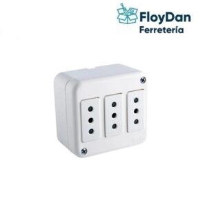 Tomacorriente triple 10A Sobreponer - MEC - Aris