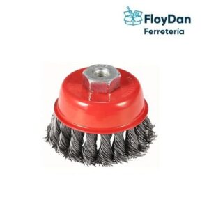 Grata o Escobilla Copa Twisted, trenzada para esmeril 3"