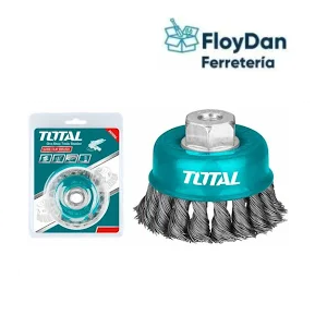 Grata copa acero p/esmeril 3" TOTAL, trenzada