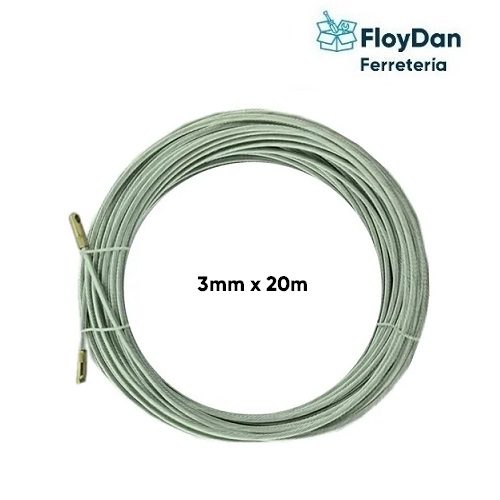 Laucha Pasacables 3mm X 20 Mts Acero/plastico
