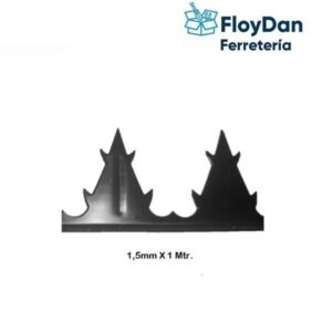 Punta seguridad Tiburon para rejas y muros 1,5mmX 1mtr