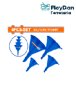 SET X4 EMBUDOS PLASTICOS 50,75,95,115 MM