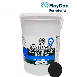 Pintura para techo al agua semi brillo negro 1 galon