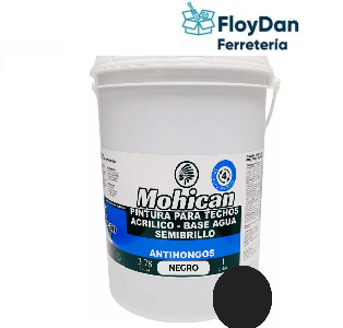 Pintura para techo al agua semi brillo negro 1 galon