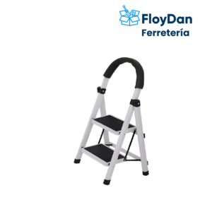 Escalera De 2 Peldaños Tijera Plegable Escala Antideslizante Blanco
