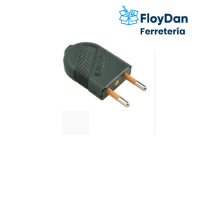 Enchufe Macho 2P 250V - 10A -Sin Tierra . Negro. Mec -Kalop articulado
