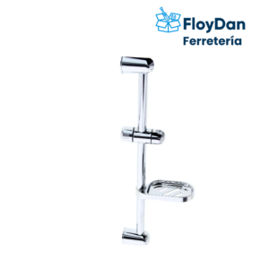 Barra de seguridad ducha acero inox + jabonera 25mm, brazo 60cm